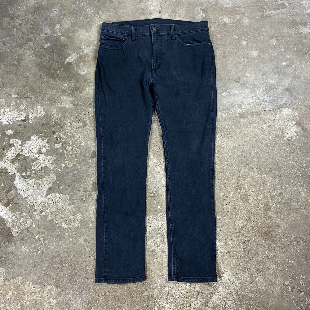 Levi's 511 Jeans Size 34x30 Black Denim Dark Wash Slim Fit Narrow Leg Zip Fly